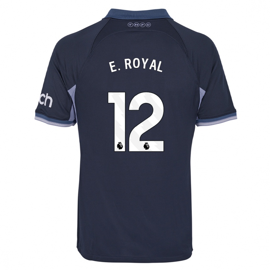 Hombre Fútbol Camiseta Emerson Royal #12 Azul Oscuro 2ª Equipación 2023/24