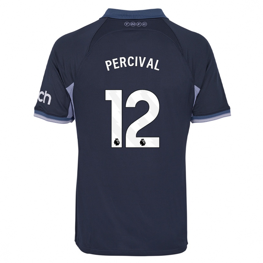 Hombre Fútbol Camiseta Ria Percival #12 Azul Oscuro 2ª Equipación 2023/24