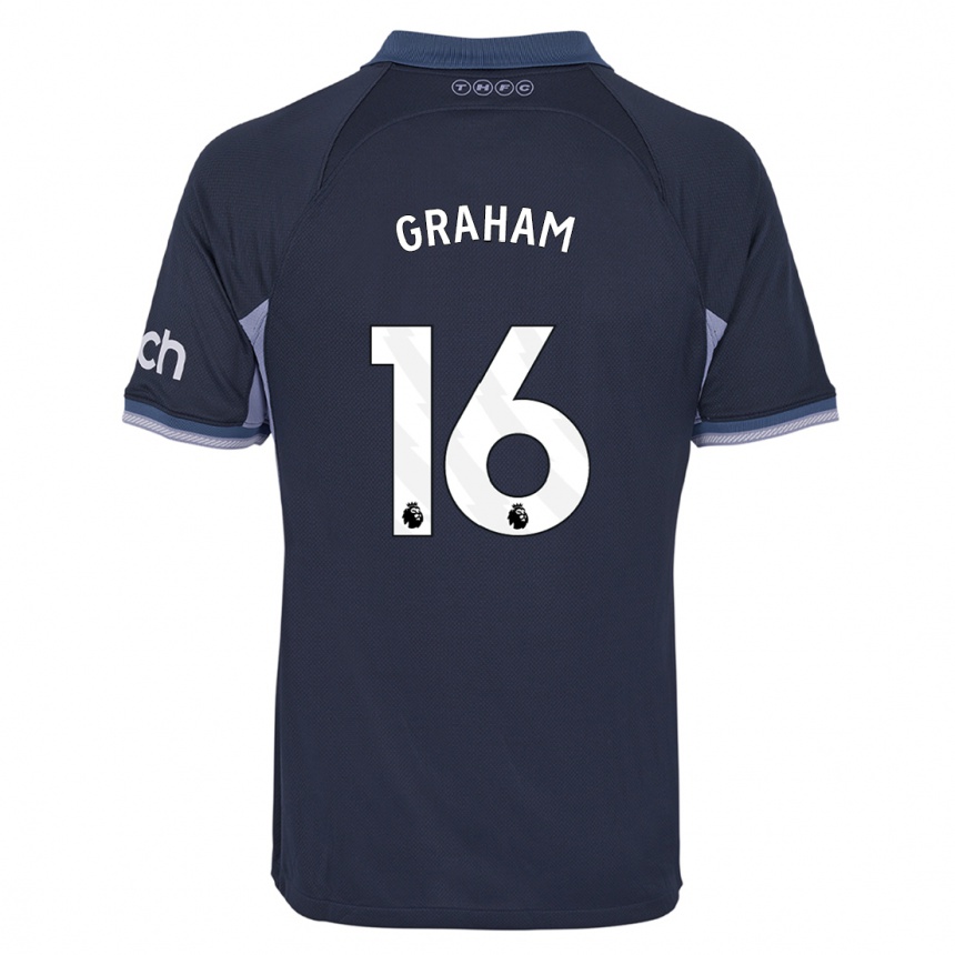 Hombre Fútbol Camiseta Kit Graham #16 Azul Oscuro 2ª Equipación 2023/24