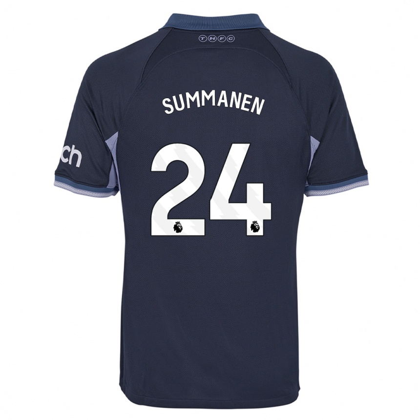 Hombre Fútbol Camiseta Eveliina Summanen #24 Azul Oscuro 2ª Equipación 2023/24