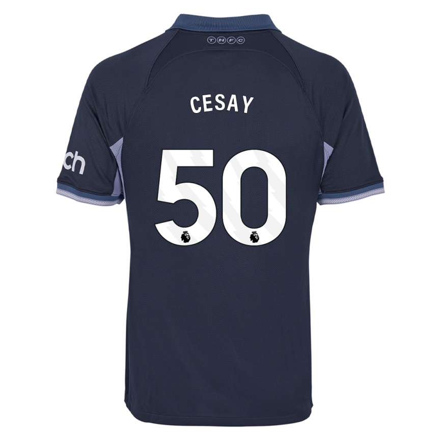 Hombre Fútbol Camiseta Kallum Cesay #50 Azul Oscuro 2ª Equipación 2023/24