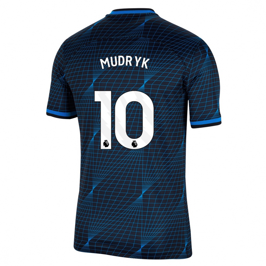 Hombre Fútbol Camiseta Mykhaylo Mudryk #10 Azul Oscuro 2ª Equipación 2023/24