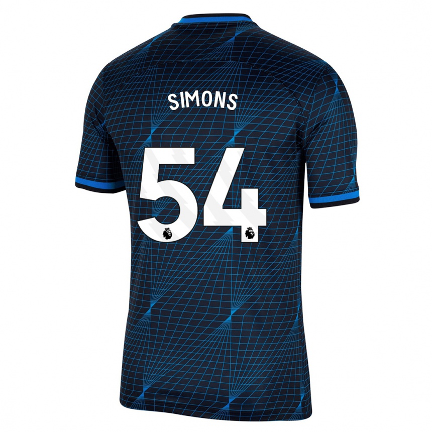 Hombre Fútbol Camiseta Xavier Simons #54 Azul Oscuro 2ª Equipación 2023/24