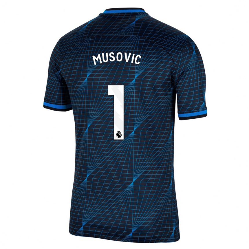 Hombre Fútbol Camiseta Zecira Musovic #1 Azul Oscuro 2ª Equipación 2023/24