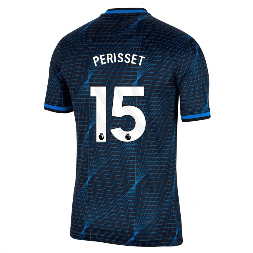 Hombre Fútbol Camiseta Eve Perisset #15 Azul Oscuro 2ª Equipación 2023/24