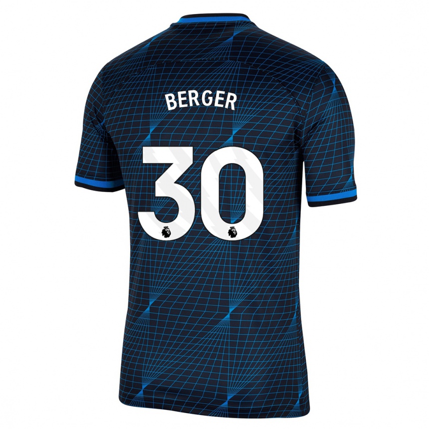 Hombre Fútbol Camiseta Ann-Katrin Berger #30 Azul Oscuro 2ª Equipación 2023/24