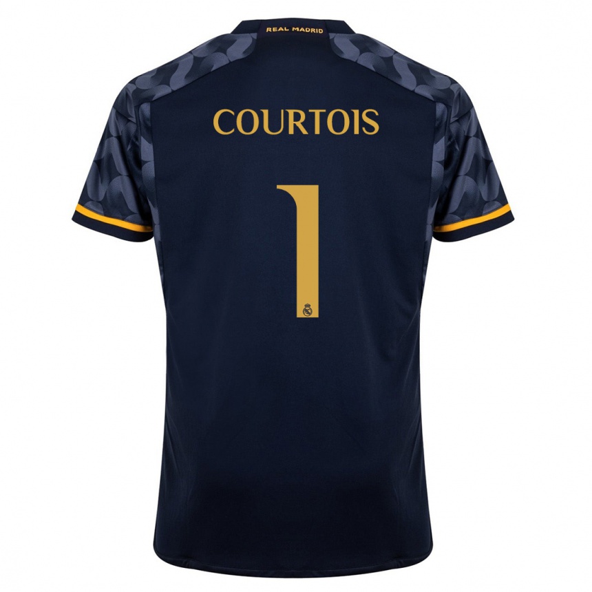 Hombre Fútbol Camiseta Thibaut Courtois #1 Azul Oscuro 2ª Equipación 2023/24