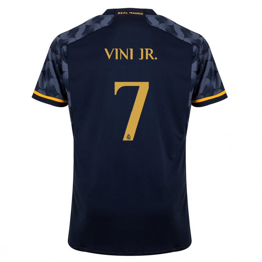Hombre Fútbol Camiseta Vinicius Junior #7 Azul Oscuro 2ª Equipación 2023/24