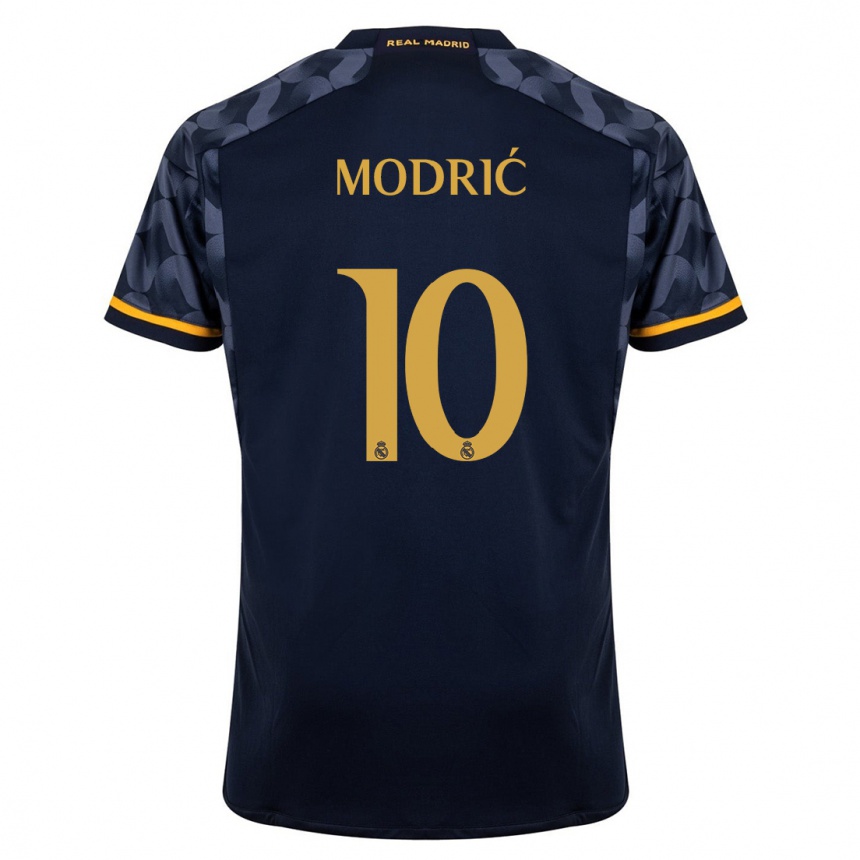 Hombre Fútbol Camiseta Luka Modric #10 Azul Oscuro 2ª Equipación 2023/24