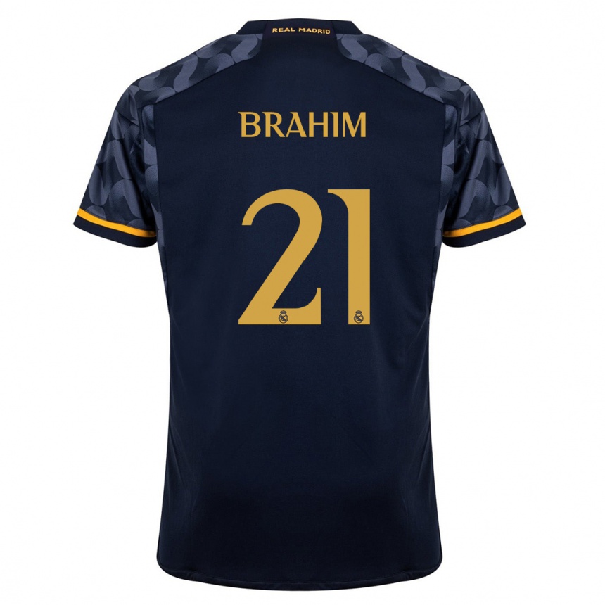 Hombre Fútbol Camiseta Brahim Diaz #21 Azul Oscuro 2ª Equipación 2023/24