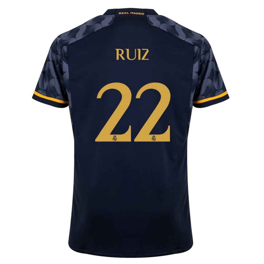 Hombre Fútbol Camiseta Ferran Ruiz #22 Azul Oscuro 2ª Equipación 2023/24