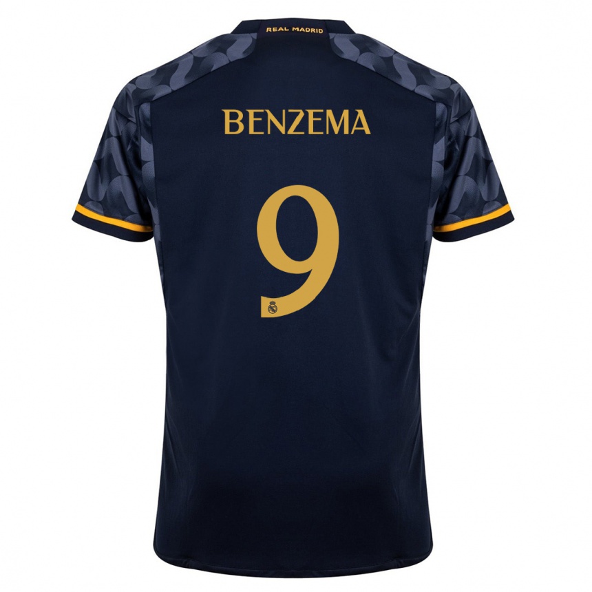 Hombre Fútbol Camiseta Karim Benzema #9 Azul Oscuro 2ª Equipación 2023/24