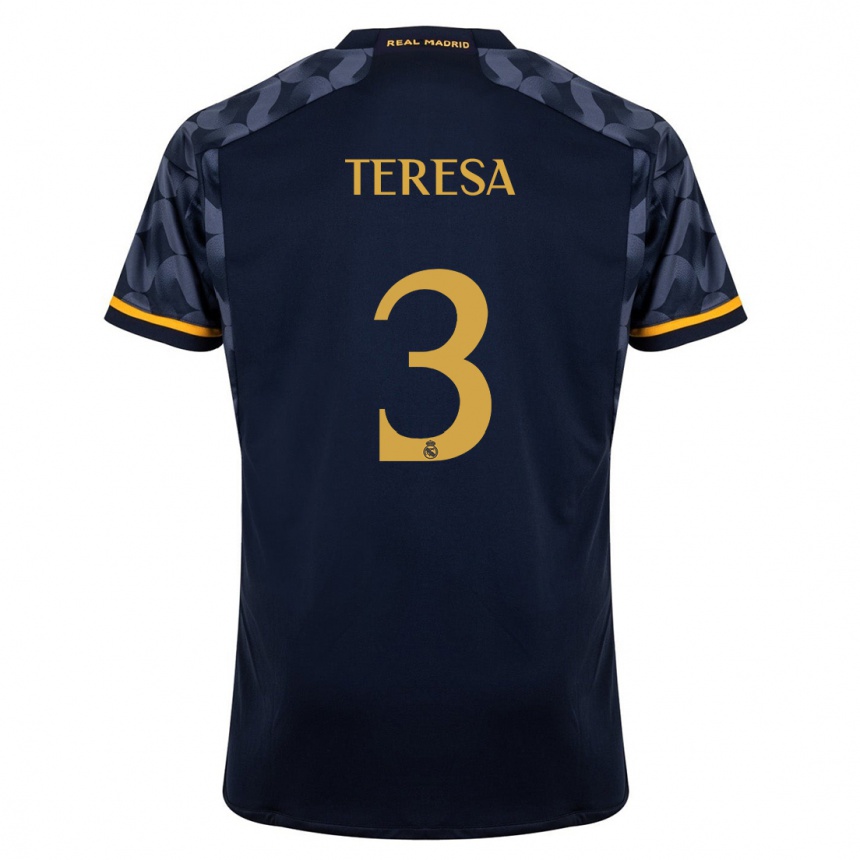 Hombre Fútbol Camiseta Teresa Abelleira #3 Azul Oscuro 2ª Equipación 2023/24