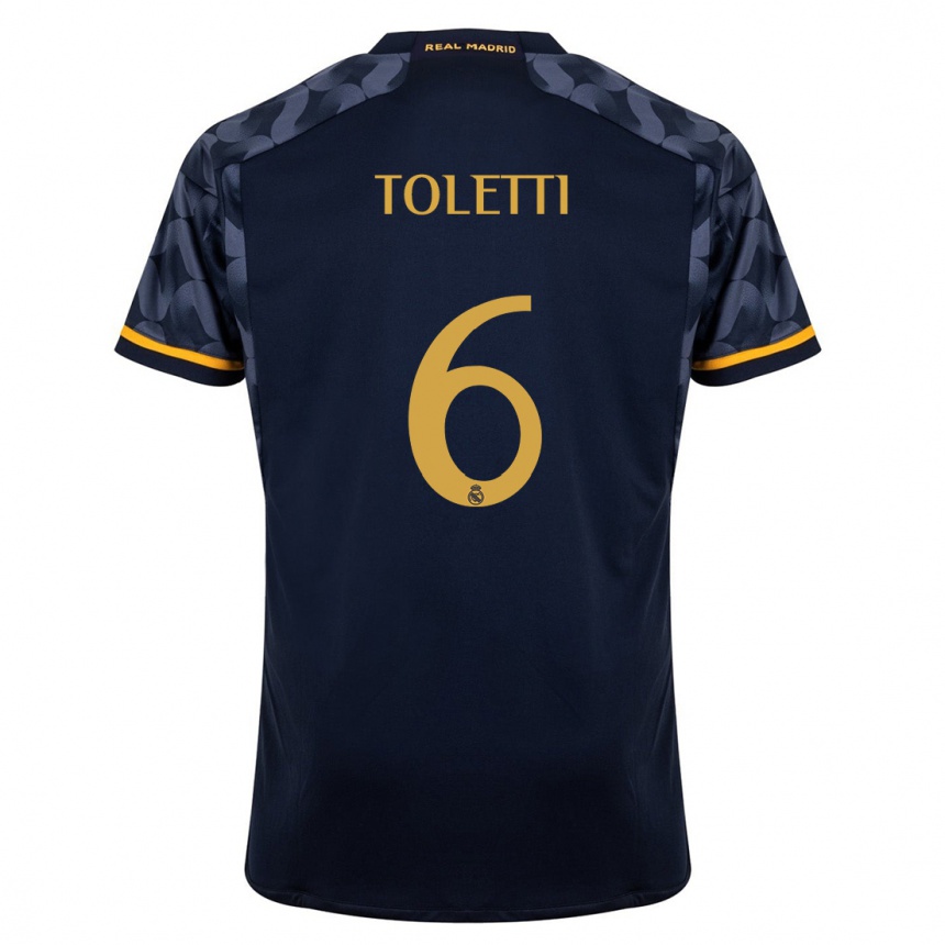 Hombre Fútbol Camiseta Sandie Toletti #6 Azul Oscuro 2ª Equipación 2023/24