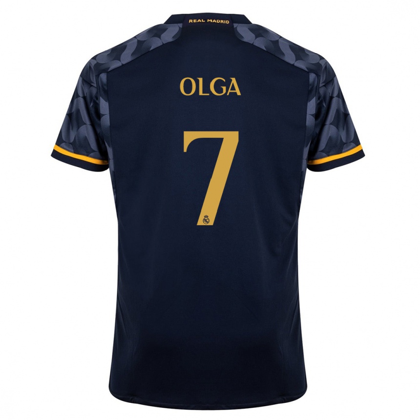 Hombre Fútbol Camiseta Olga Carmona #7 Azul Oscuro 2ª Equipación 2023/24