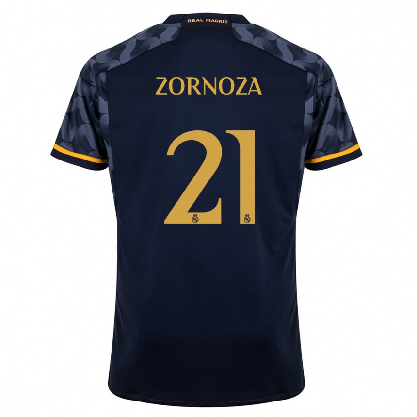 Hombre Fútbol Camiseta Claudia Zornoza #21 Azul Oscuro 2ª Equipación 2023/24