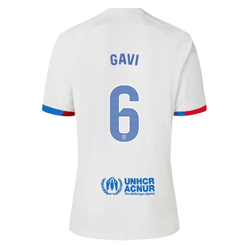 Hombre Fútbol Camiseta Gavi #6 Blanco 2ª Equipación 2023/24