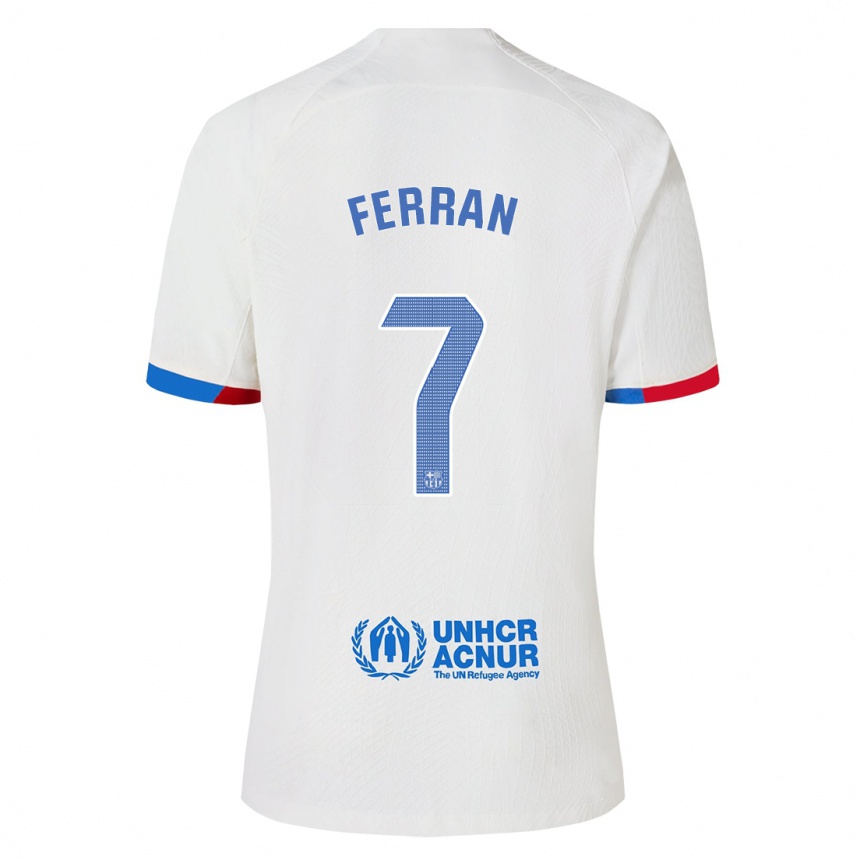 Hombre Fútbol Camiseta Ferran Torres #7 Blanco 2ª Equipación 2023/24
