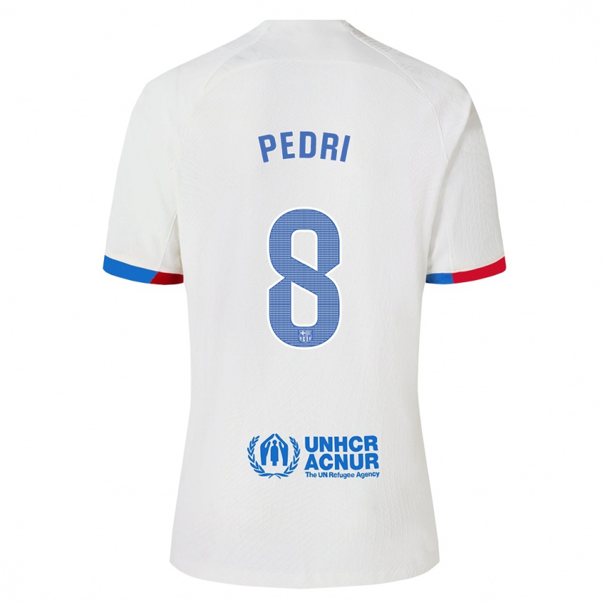 Hombre Fútbol Camiseta Pedri #8 Blanco 2ª Equipación 2023/24