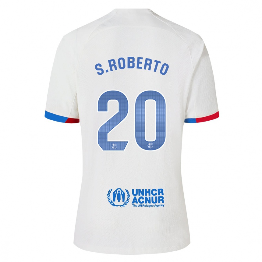 Hombre Fútbol Camiseta Sergi Roberto #20 Blanco 2ª Equipación 2023/24