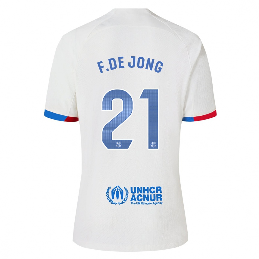 Hombre Fútbol Camiseta Frenkie De Jong #21 Blanco 2ª Equipación 2023/24