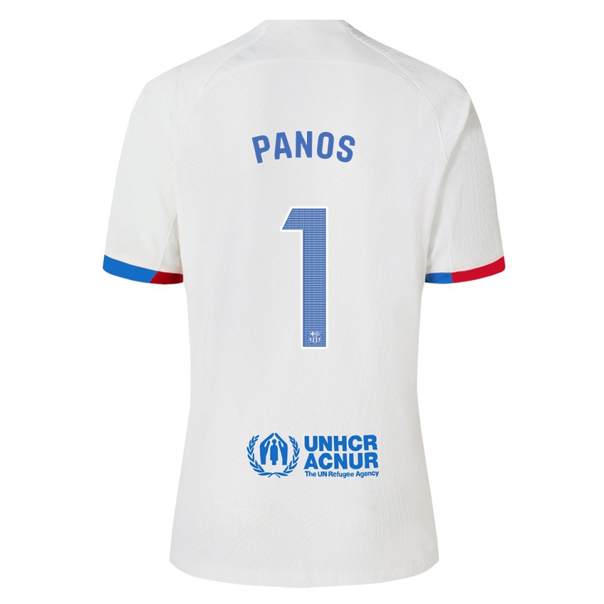 Hombre Fútbol Camiseta Sandra Panos #1 Blanco 2ª Equipación 2023/24