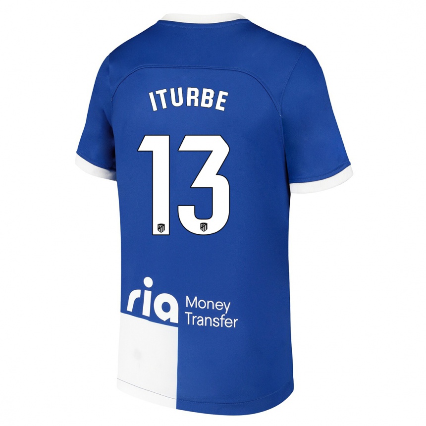 Hombre Fútbol Camiseta Alejandro Iturbe #13 Azul Blanco 2ª Equipación 2023/24