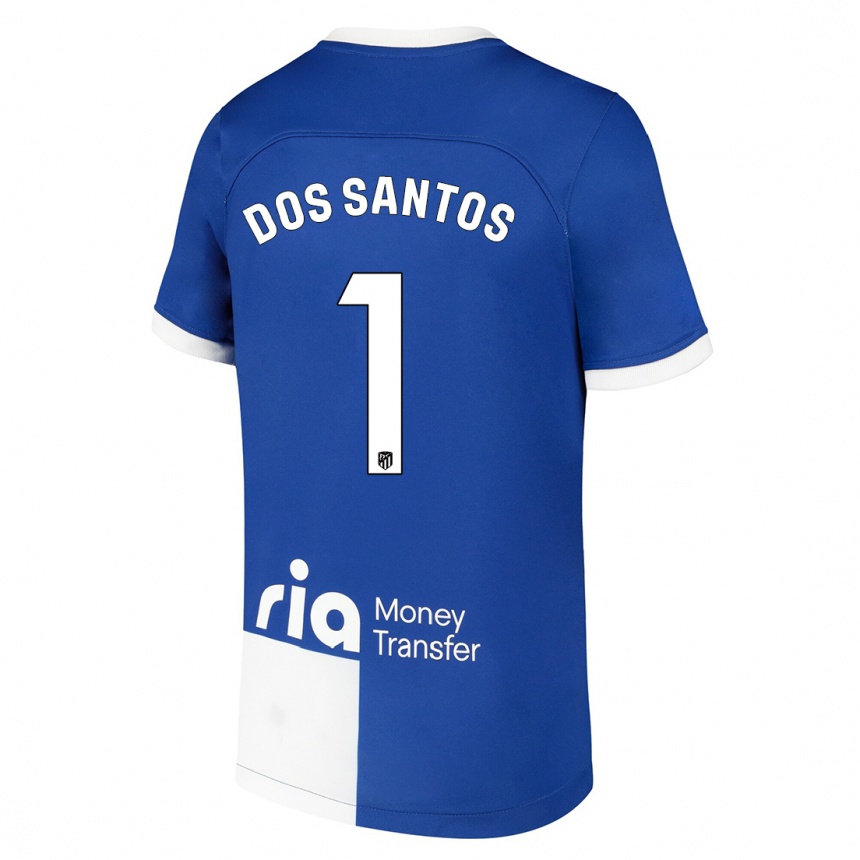 Hombre Fútbol Camiseta Alex Dos Santos #1 Azul Blanco 2ª Equipación 2023/24