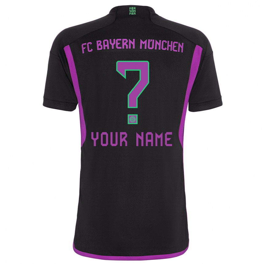 Hombre Fútbol Camiseta Su Nombre #0 Negro 2ª Equipación 2023/24