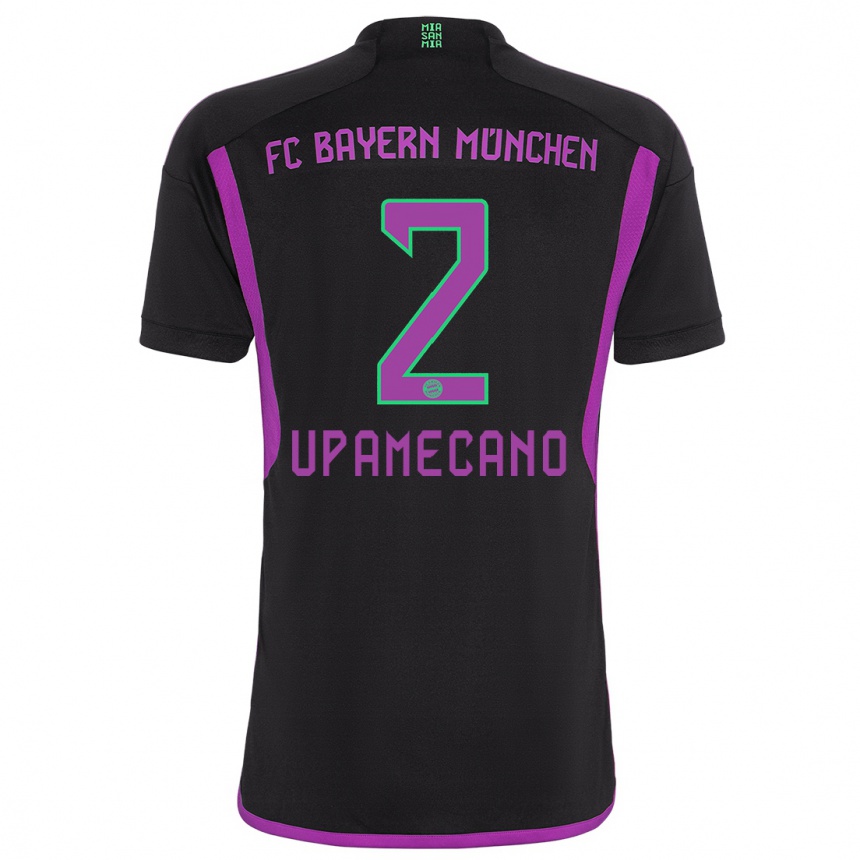 Hombre Fútbol Camiseta Dayot Upamecano #2 Negro 2ª Equipación 2023/24