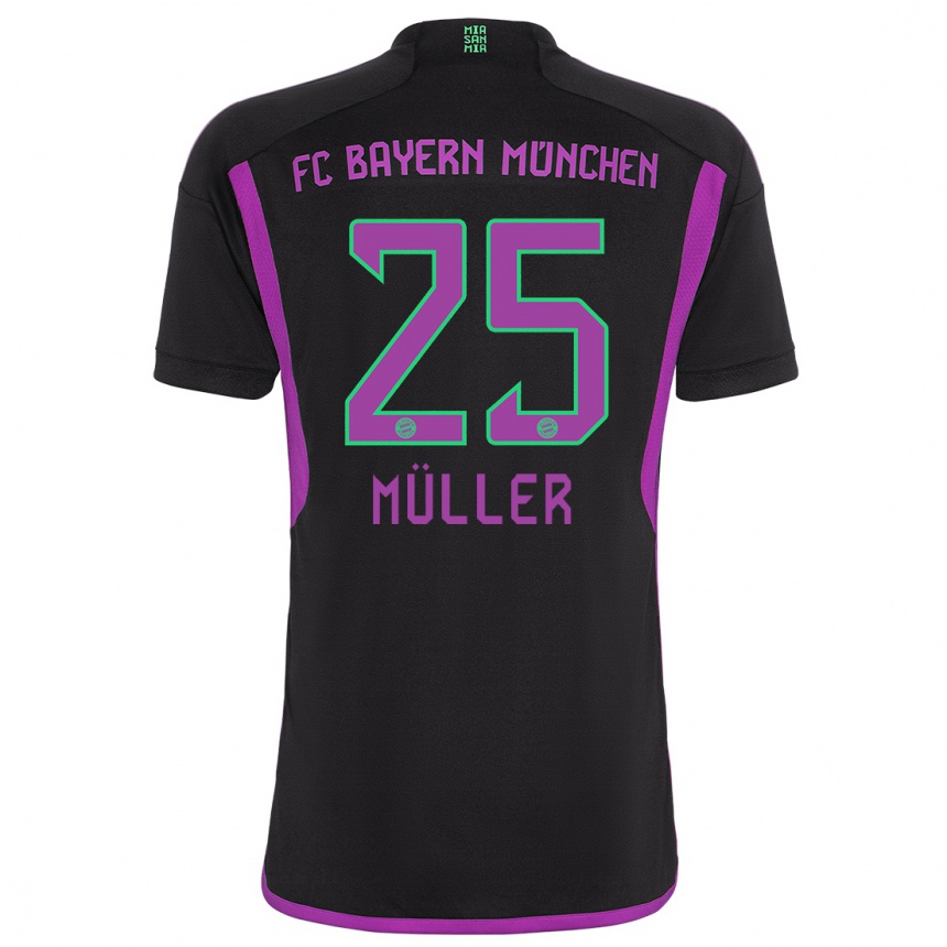 Hombre Fútbol Camiseta Thomas Muller #25 Negro 2ª Equipación 2023/24