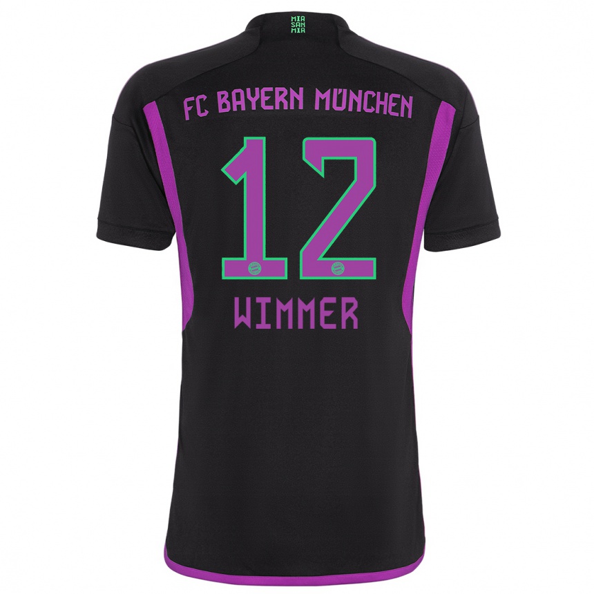 Hombre Fútbol Camiseta Benedikt Wimmer #12 Negro 2ª Equipación 2023/24