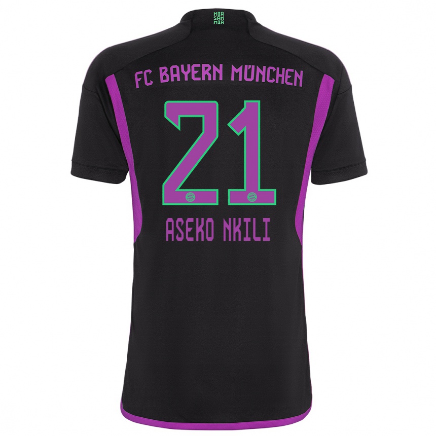 Hombre Fútbol Camiseta Noel Aseko Nkili #21 Negro 2ª Equipación 2023/24