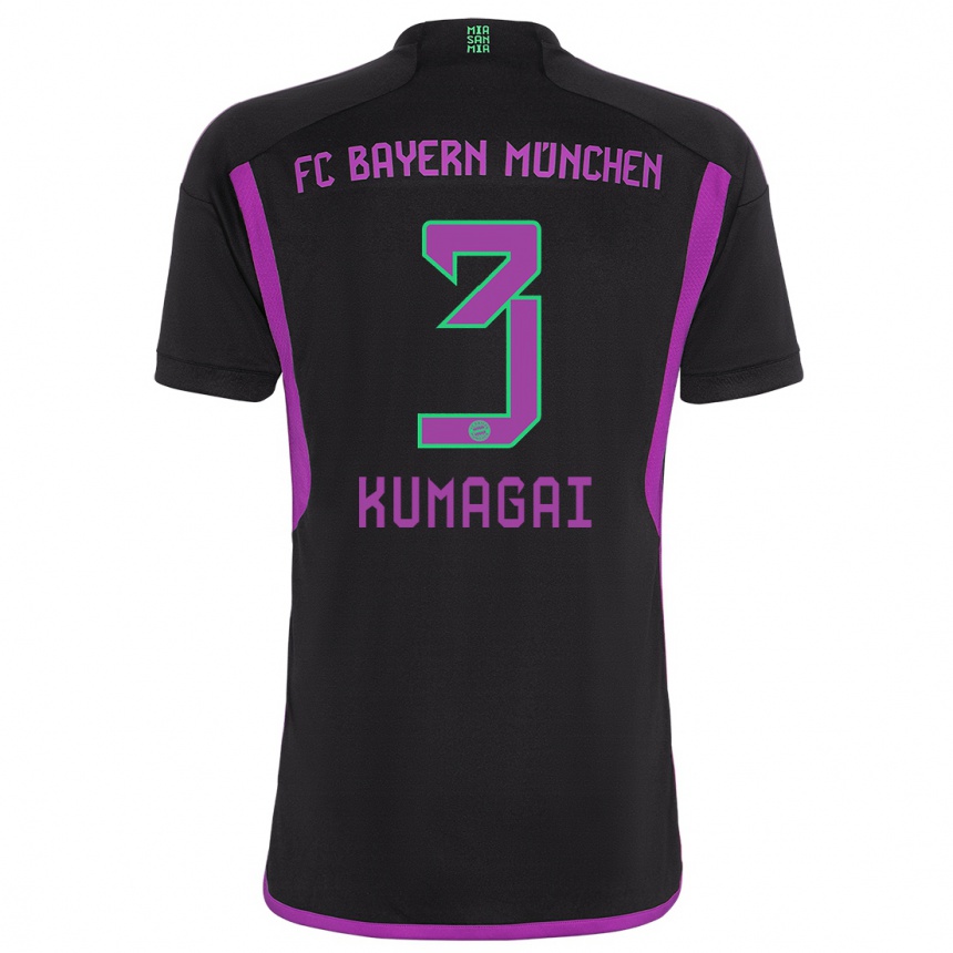 Hombre Fútbol Camiseta Saki Kumagai #3 Negro 2ª Equipación 2023/24