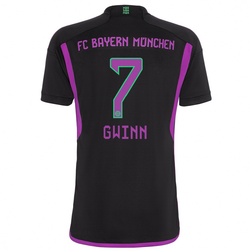 Hombre Fútbol Camiseta Giulia Gwinn #7 Negro 2ª Equipación 2023/24