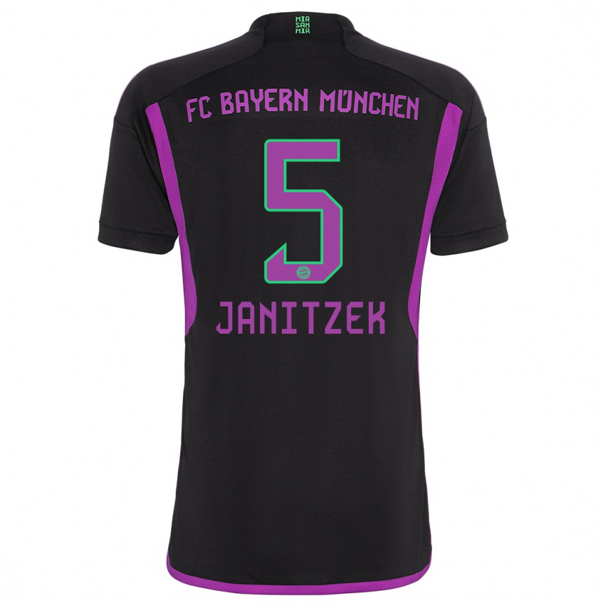 Hombre Fútbol Camiseta Justin Janitzek #5 Negro 2ª Equipación 2023/24