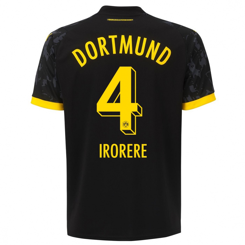 Hombre Fútbol Camiseta Felix Irorere #4 Negro 2ª Equipación 2023/24