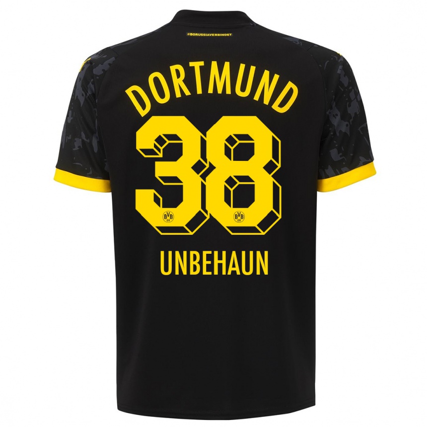 Hombre Fútbol Camiseta Luca Unbehaun #38 Negro 2ª Equipación 2023/24