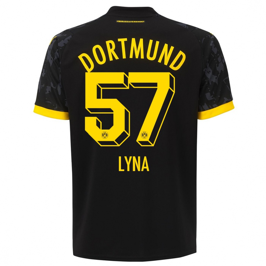 Hombre Fútbol Camiseta Schwarz Lyna #57 Negro 2ª Equipación 2023/24