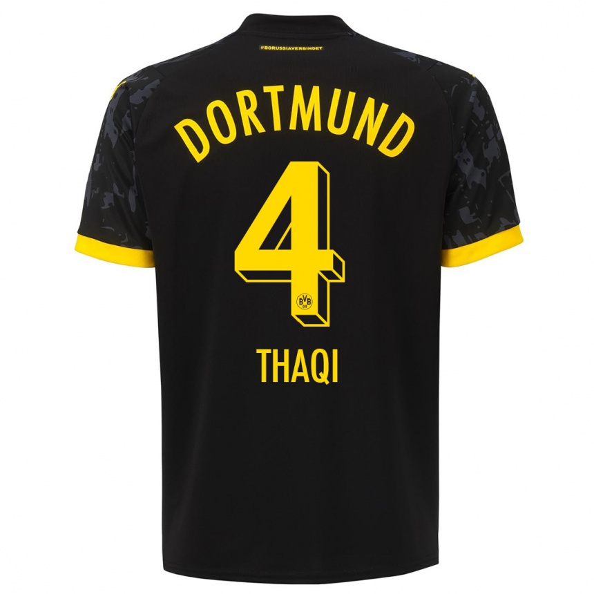 Hombre Fútbol Camiseta Albin Thaqi #4 Negro 2ª Equipación 2023/24