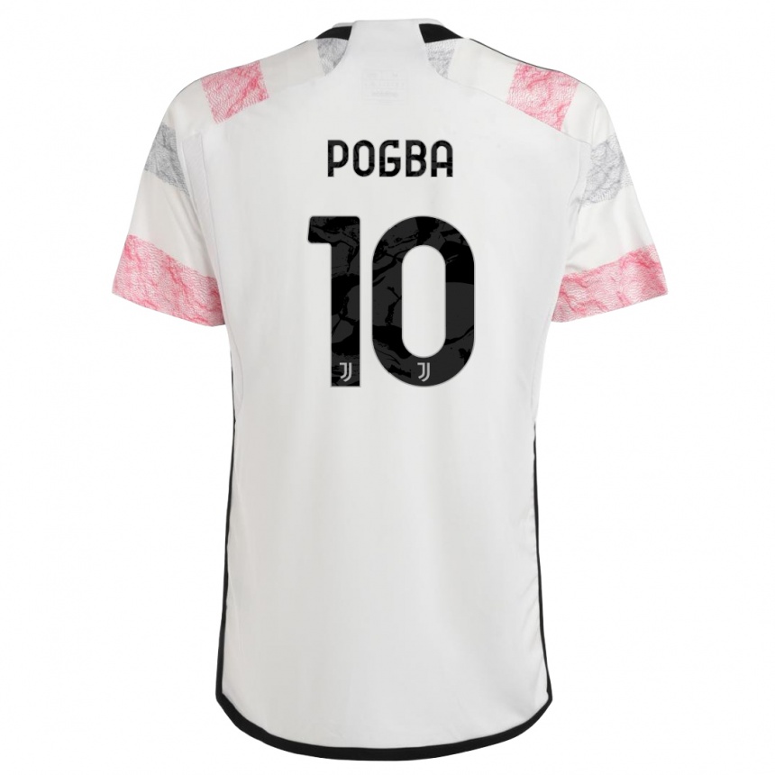 Hombre Fútbol Camiseta Paul Pogba #10 Blanco Rosa 2ª Equipación 2023/24