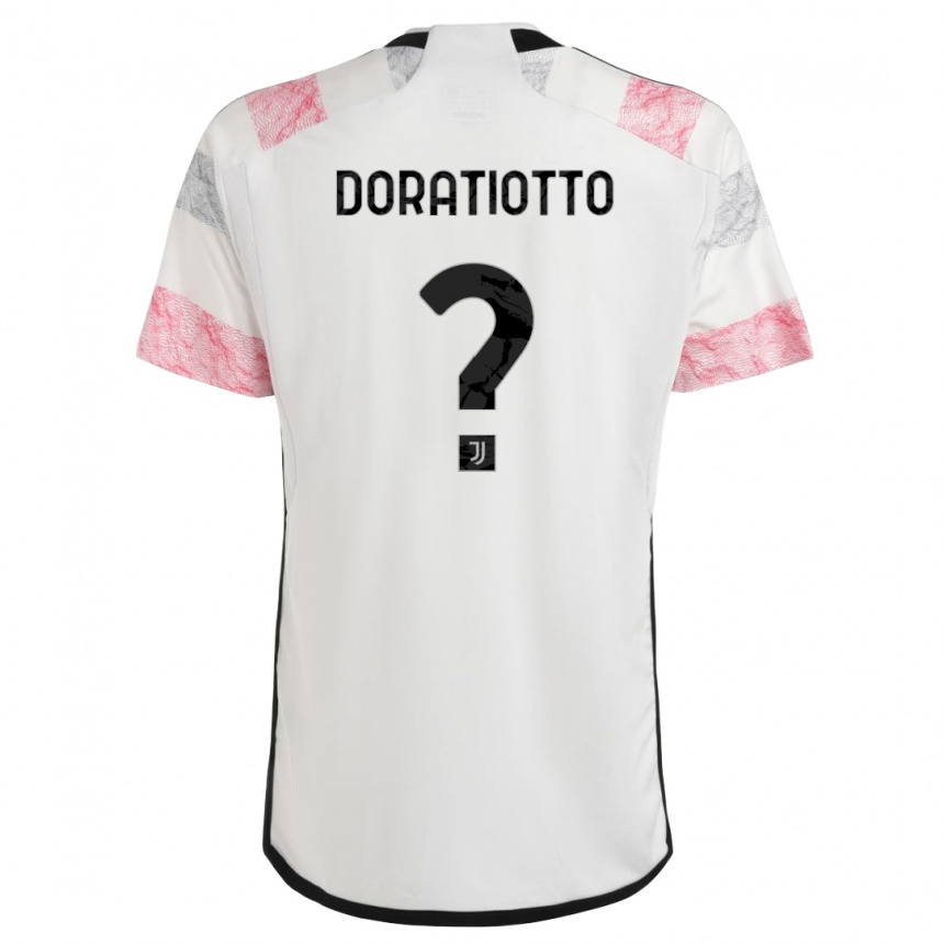 Hombre Fútbol Camiseta Giulio Doratiotto #0 Blanco Rosa 2ª Equipación 2023/24