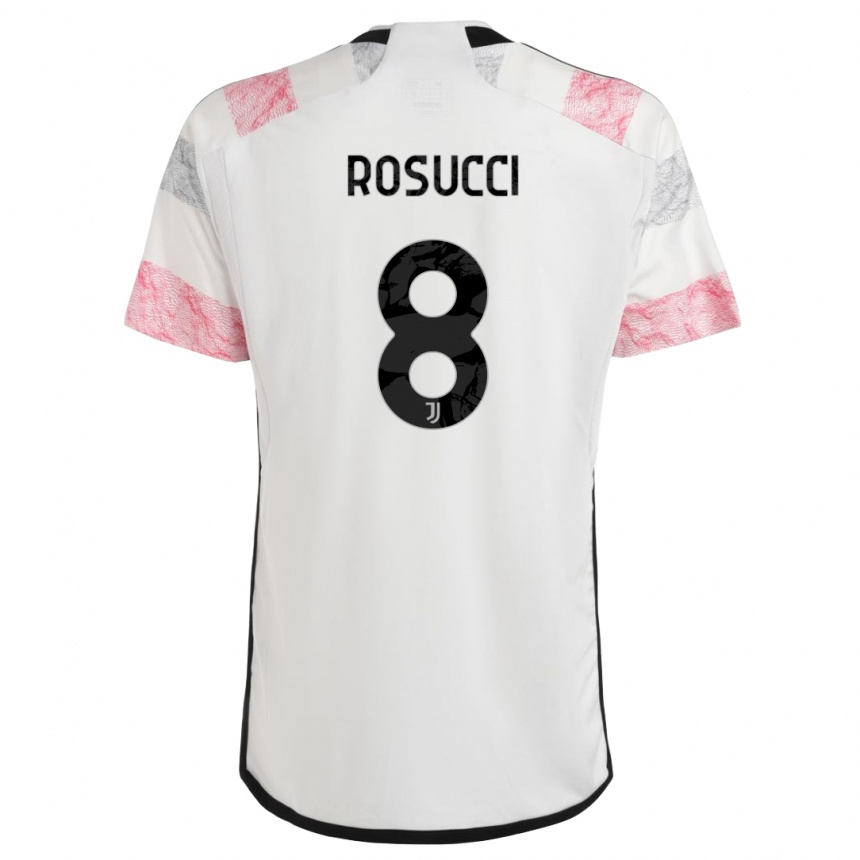 Hombre Fútbol Camiseta Martina Rosucci #8 Blanco Rosa 2ª Equipación 2023/24