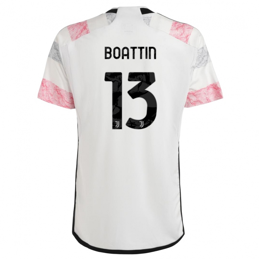 Hombre Fútbol Camiseta Lisa Boattin #13 Blanco Rosa 2ª Equipación 2023/24