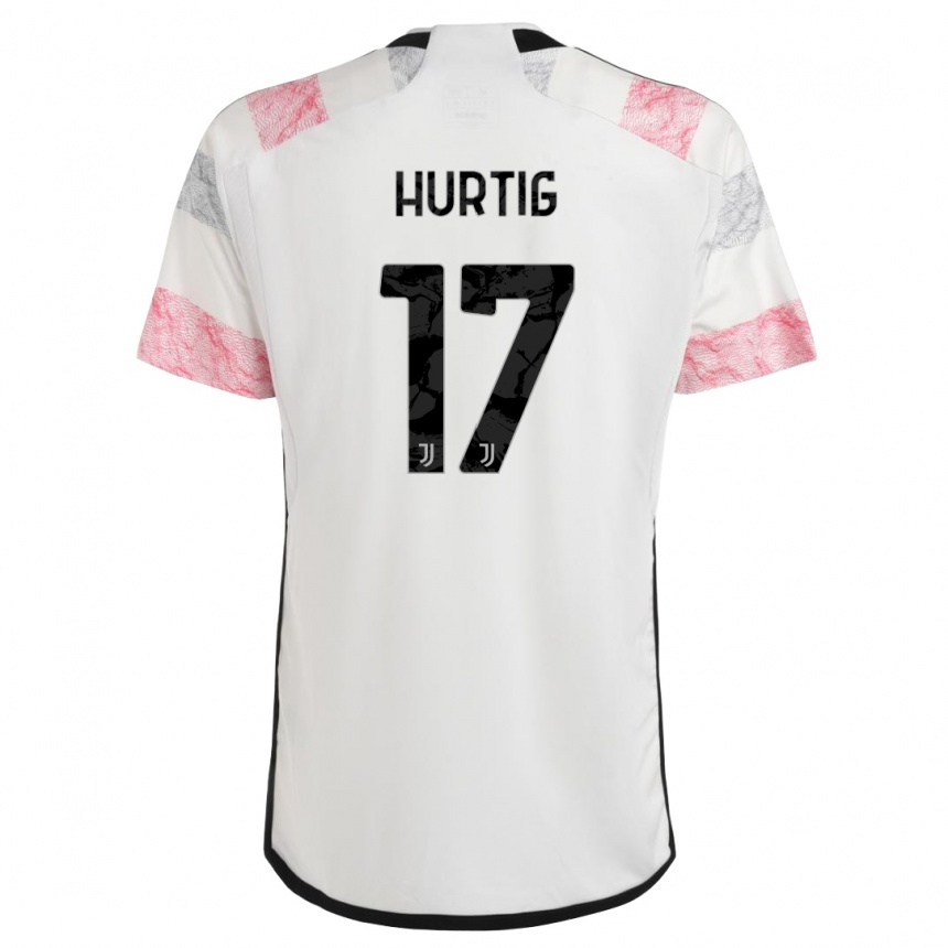 Hombre Fútbol Camiseta Lina Hurtig #17 Blanco Rosa 2ª Equipación 2023/24