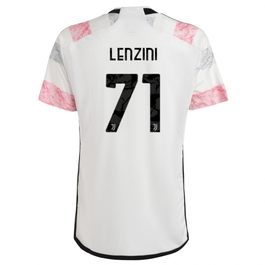 Hombre Fútbol Camiseta Martina Lenzini #71 Blanco Rosa 2ª Equipación 2023/24