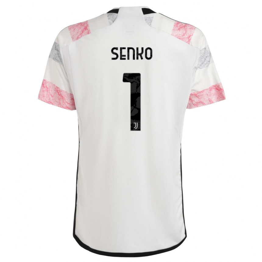 Hombre Fútbol Camiseta Zsombor Senko #1 Blanco Rosa 2ª Equipación 2023/24