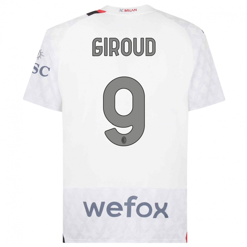 Hombre Fútbol Camiseta Olivier Giroud #9 Blanco 2ª Equipación 2023/24