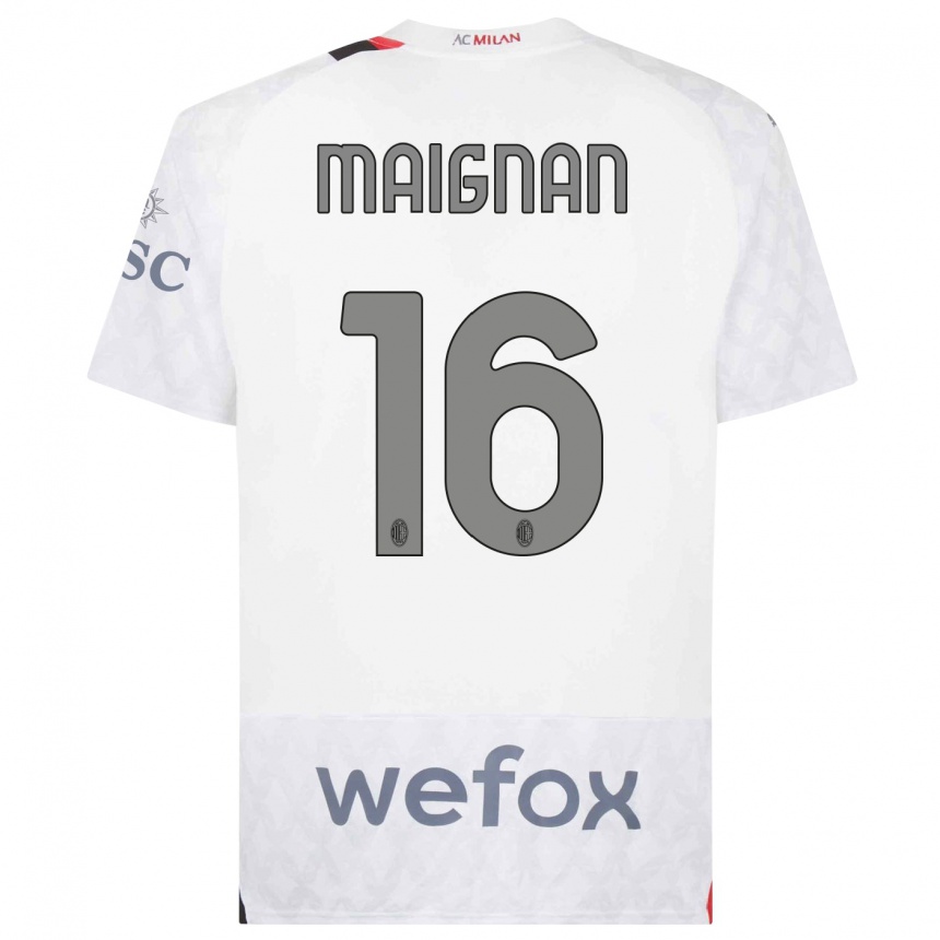 Hombre Fútbol Camiseta Mike Maignan #16 Blanco 2ª Equipación 2023/24