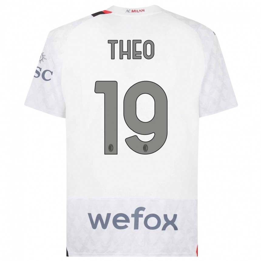 Hombre Fútbol Camiseta Theo Hernandez #19 Blanco 2ª Equipación 2023/24